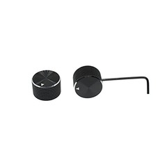 Rotary Potentiometer Control—Black Aluminum Alloy—Volume Audio Knob—2 Pieces