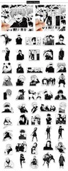 50pcs Black White Jujutsu Kaisen Anime Stickers Free shipping with tracking