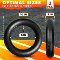 2 Pack 10x3in Electric Scooter Inner Tube 80 65-6 Rubber Tire Tube Set 2 Tire