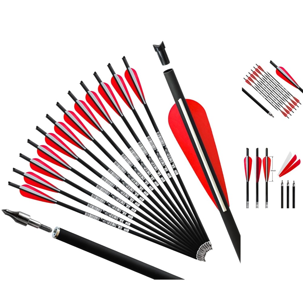 Eco-Friendly Carbon Crossbow Bolts – Consistent 12-Pack – Perfect for Practice