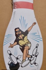 LOSER MACHINE X BIG LEBOWSKI «THROWING ROCKS» SKATEBOARD DECK BOWLING PIN SHAPE