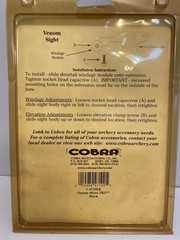 Cobra Venom Micro TKO Black Archery Bow Sight (NEW OLD STOCK)