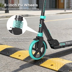 Foldable Kick Scooter Adjustable for Teens Adult Big Wheels No Assembly Unisex