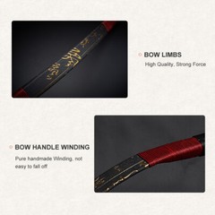 Archery Traditional Recurve Bow 15-50lbs.Longbow Horsebow for Hunting Practice