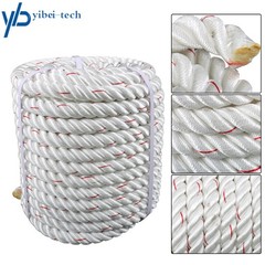 1inch × 120FT High Strength Braided Rope Breaking Strength 3400 Pounds White Red