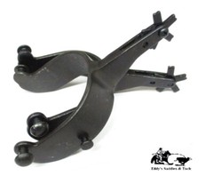 Bull Riding Spurs 5 Degree Offset Black Steel New Eddy’s Tack