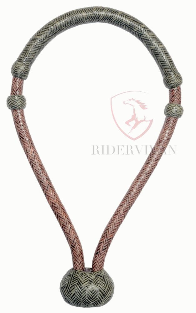 40 Plait Bosal, Chestnut Chery & Black Rawhide Bosal, 11-inch High Quality Bosal