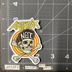 Glossy Anthrax Rock Sticker For Skateboard Guitar Hard Hat Etc Mus3