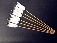 6/12/24PK 29Inch 30inch 32inch Wooden Arrow White Turkey Feather Real Archery