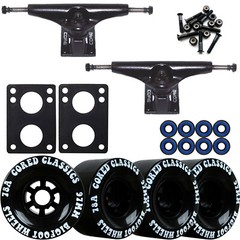 Core 6.0 Black Longboard Trucks Wheels Package Bigfoot 97mm Cored Classics Black