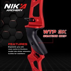 23in Archery Recurve Bow Riser ILF Aluminum Alloy Takedown Right Handle Shooting