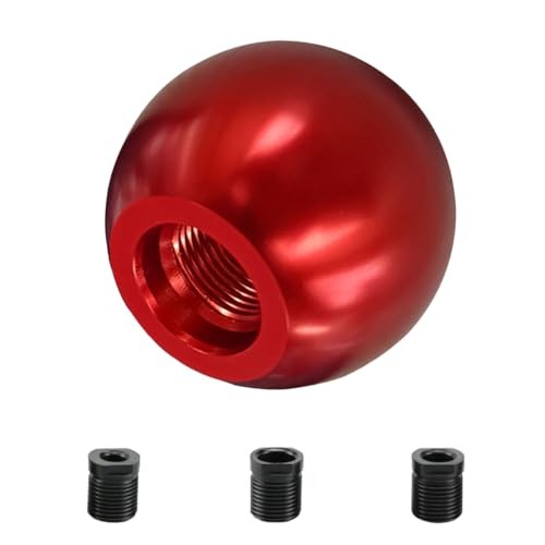 Car Round Ball Gear Shift Knob, Aluminum Alloy Car Shift Stick Head Red