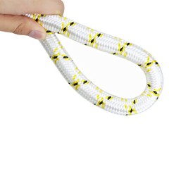 3/4 Inch 24 Strand Braided Rope 150 Ft (White, Yellow, Black) Rigging Rope 44 KN