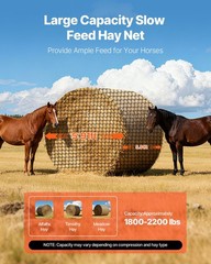 Knotless PE Round Bale Hay Net — 5.91ft, 1.5″ Mesh, Slow Feeding, Low Waste