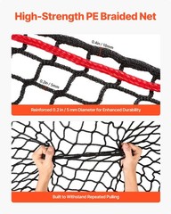 PE Round Bale Hay Net 5.91′ Cube, 1.5in Mesh, Knotless Design w/ Zip Ties