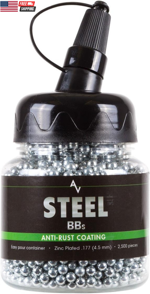 Steel BBS, 177 Cal, 5.1 Grains, Zinc-Plated, 2,500Ct,Chrome