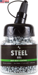 Steel BBS, 177 Cal, 5.1 Grains, Zinc-Plated, 2,500Ct,Chrome