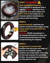 8.5×2.0 (50/75-6.1) Solid Tires for Electric Scooter, 2 Pack | Airless; Punct…