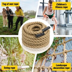 Natural Jute Rope 1″ X 50ft – DIY Landscape Decoration, Tug of War, Gardening
