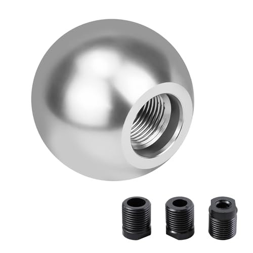 Round Ball Shift Knob, Aluminum Alloy Car Gear Shift Knob, Stick Shifter Silver