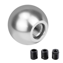 Round Ball Shift Knob, Aluminum Alloy Car Gear Shift Knob, Stick Shifter Silver
