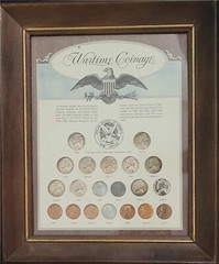 U.S. MINT Wartime Coinage 20 Coins in Frame United States of America War Office