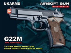 UKARMS G22M Metal Spring Airsoft Pistol – Black (230 FPS)