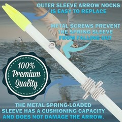 3x Bowfishing Arrows Set – Solid Fiberglass Shaft 8.8mm with Transforming…