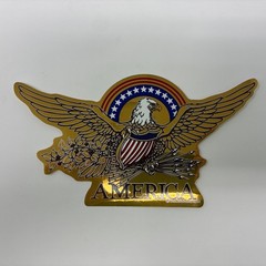 Vintage Gold American Eagle Truck Car Window Large Decor Decal Patriotic USA