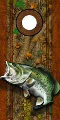 Cornhole Decals Wraps Fishing Graphics Bass Fishing Forest Camouflage 01LR