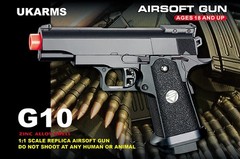 UKArms G10 Spring-Powered Airsoft Pistol (Black) – 230 FPS