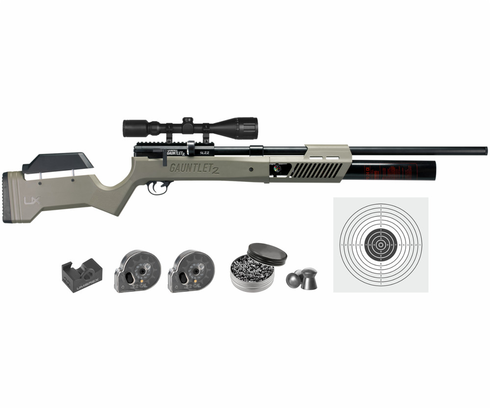 Umarex Gauntlet 2 SL22 .22 Cal PCP Side Lever Air Rifle w/Pellets&Targets&Scope