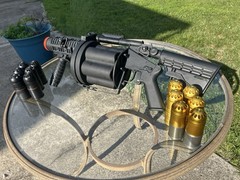 M32 ICS MGL Full Size Airsoft Revolver Grenade Launcher With 12 40mm Shells