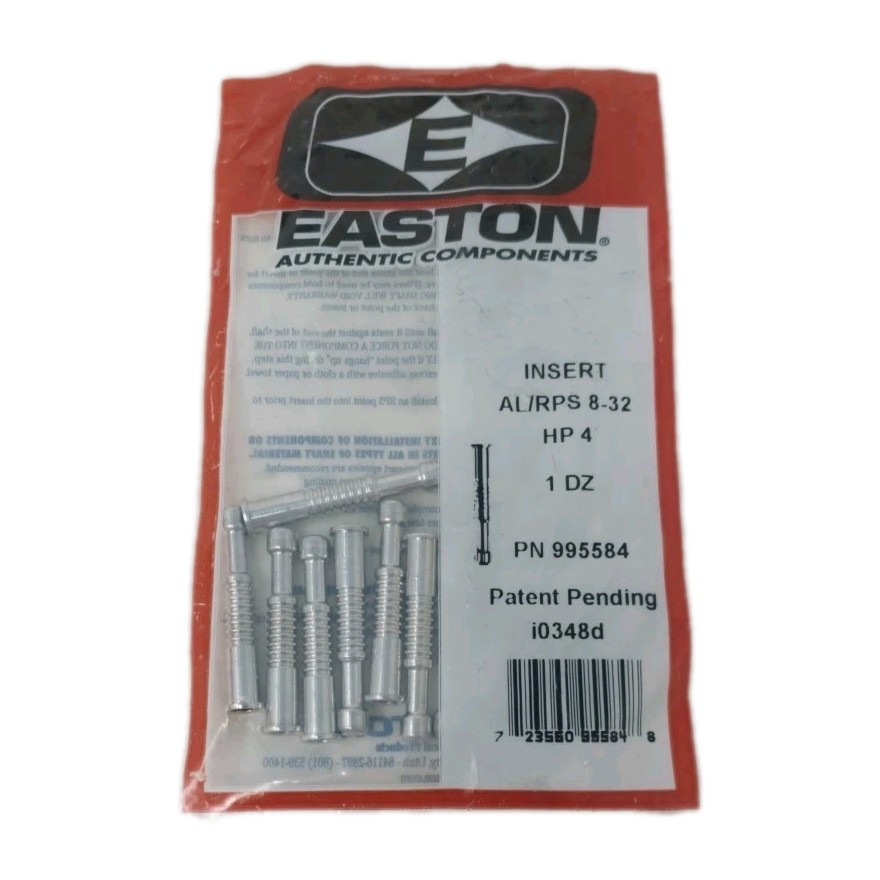 Easton AL RPS 8-32 HP #4 Arrow Inserts: 6mm : 23 Grain 995584: Fit 6mm Shafts