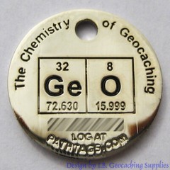 Chemistry of Geocaching PathTag Pair with Glow Enamel (2pcs lot)