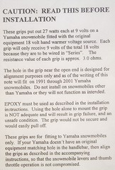 Snowmobile Hot Grips® Model Yam 8ED -OEM factory supplier.