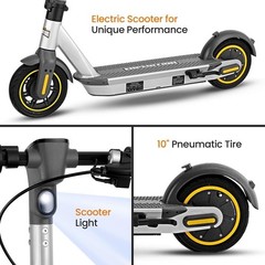 Pyle 10in Foldable Electric Scooter Upgraded Pneumatic Tire 350W Adult