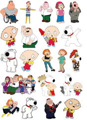 Mix 10/50PCs Family Guy Cartoon Luggage Laptop Car Notebook Sticker-No Duplicate