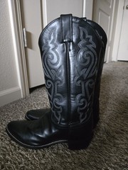 Black Justin Western Cowboy Boots Size 8.5 D Style Code 1409