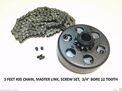 Predator 212cc 6.5HP Centrifugal Clutch 3/4″ Bore 12 Tooth #35 Chain screw sets