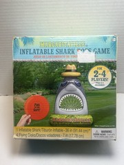 Margaritaville inflatable shark toss flying disk game Fins Up 2-4 players