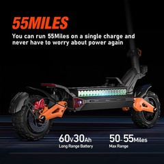 High-Speed 6000W Electric Scooter for Adults – 50mph, 55 Miles Range
