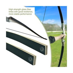 Black Hunter Takedown Longbow, GLURAK 60″ Wooden Archery Bow Hunting Bow – Ri…