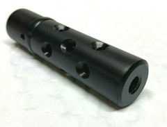 Custom 3 INCH MUZZLE BRAKE Vented Black Delrin w/GRUB for Crosman 2240 1322 etc