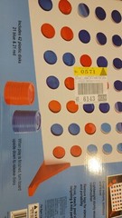 Giant 4 In A Row Game Wood Board – white with blue and red discs 21.75″ x 14.75″