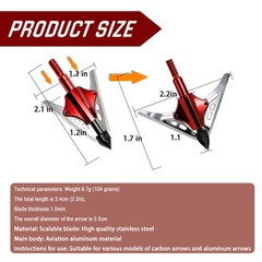 12Pcs BloodRunner Hunting Broadheads 100Gr 2 Spring Slide Retractable Blade Tip