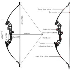 SERfawnCH Recurve Bow and Arrow Set for Adults, 30-40LBS Right-Handed Target …