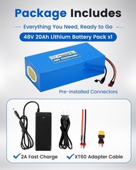 48V 20Ah Lithium Battery Pack Rechargeable for 48V Electric Bicycle System