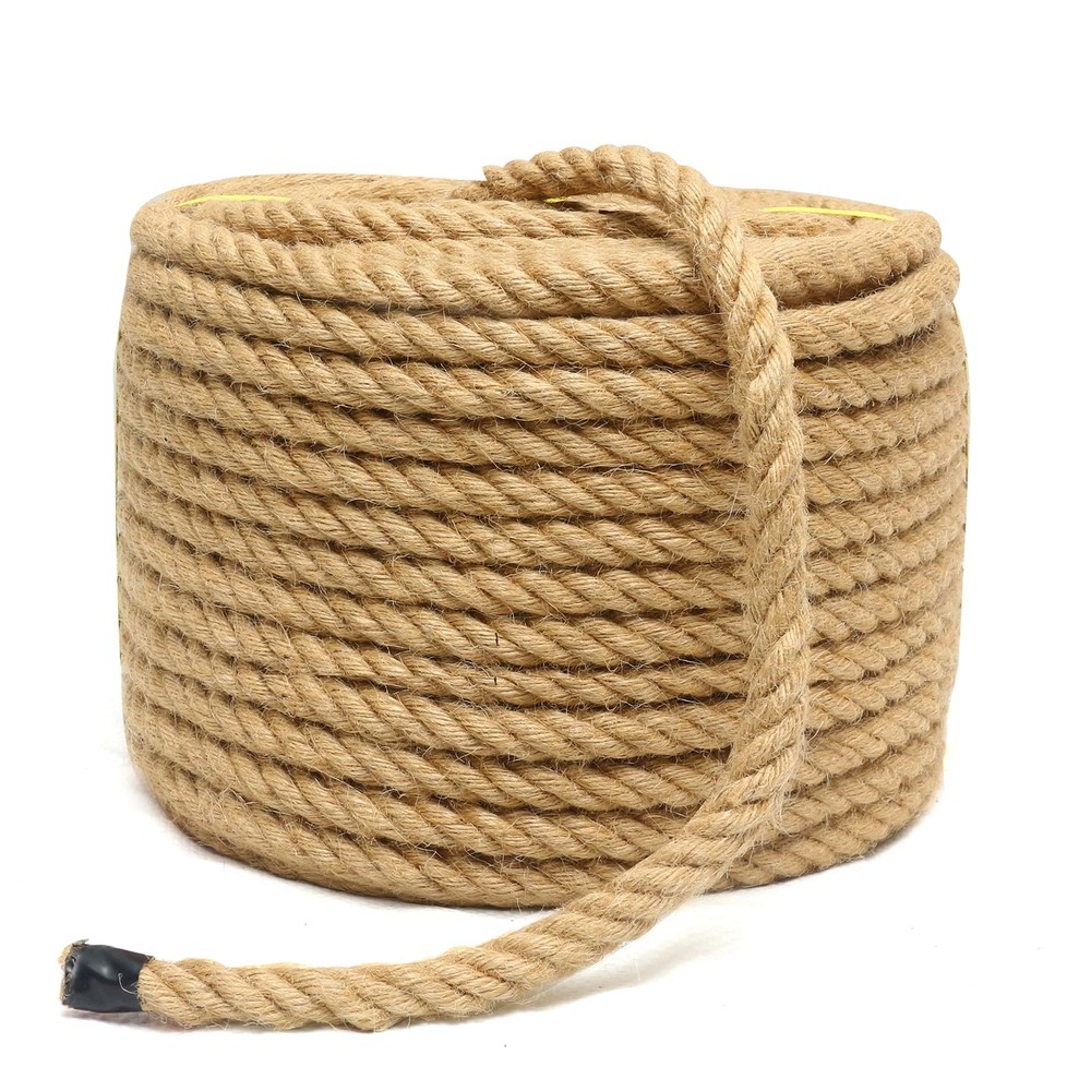 1/2 Inch 200 FT Jute Rope Heavy Duty Natural Twisted Hemp Gardening Landscape