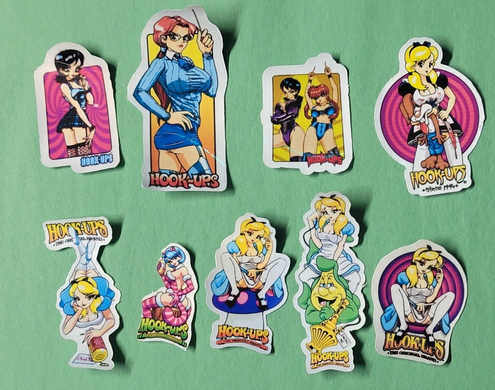 Hookups Inspired Sticker Lot 2.2 – Set Of 9 Surf Skater Laminated Die Cut Vinyl